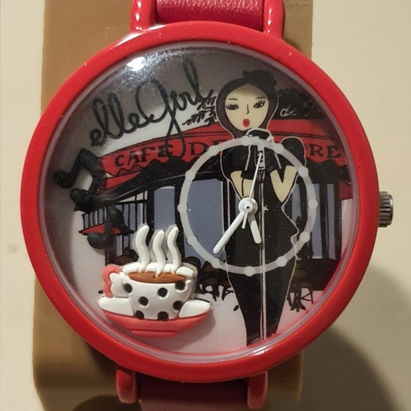 Elle Girl Accessories - Elle Girl GW40053S01X Red Leather Women's Watch